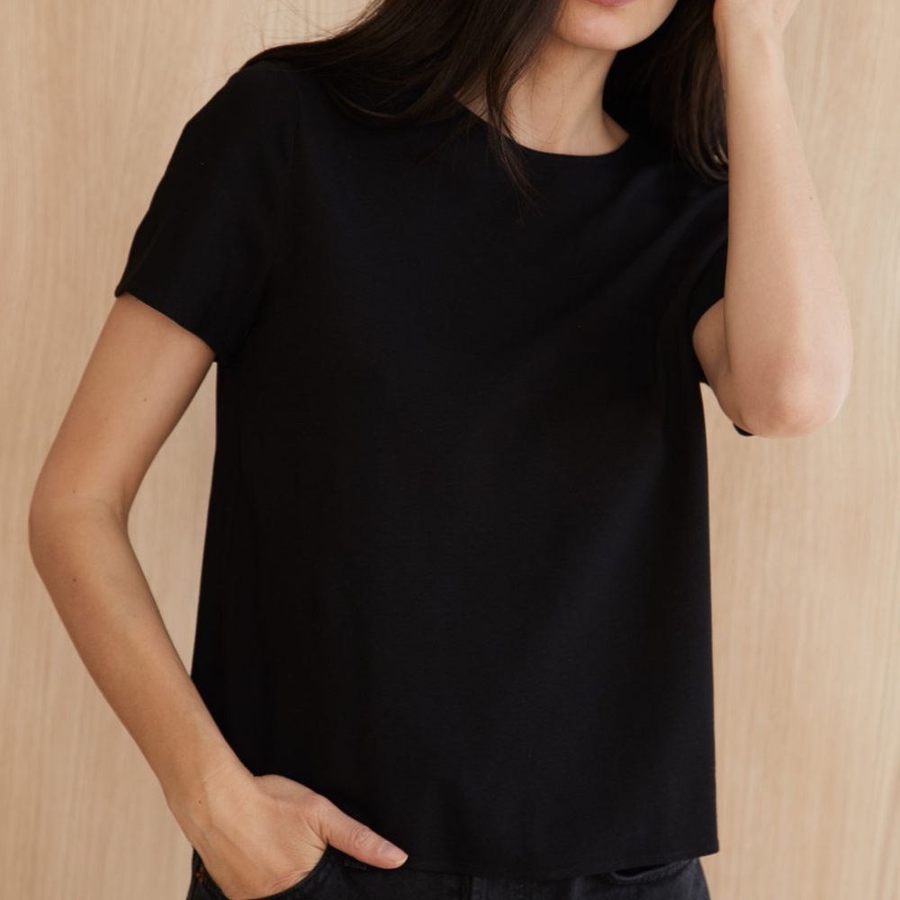 Jenni Kayne Black Crepe T-Shirt